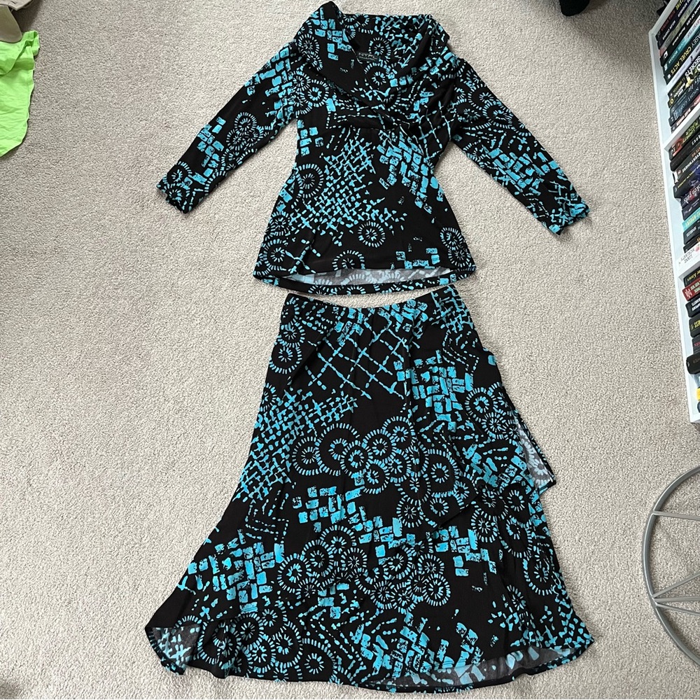 NYPL Collection Bohemian Blouse and Skirt Set